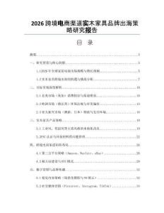 2026跨境電商渠道實木家具品牌出海策略研究報告