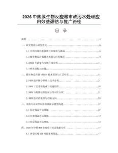 2026中國膜生物反應器市政污水處理應用效益評估與推廣路徑