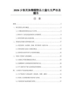 2026少數民族傳統飲品工業化生產改造報告