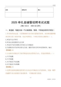 2025申扎輔警試題