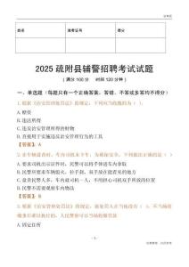 2025疏附輔警試題