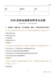 2025疏勒輔警試題