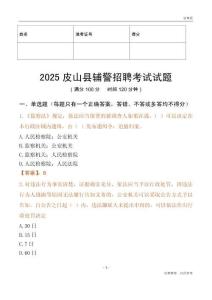 2025皮山輔警試題