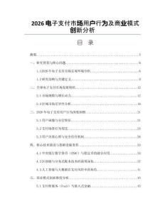 2026電子支付市場用戶行為及商業(yè)模式創(chuàng)新分析