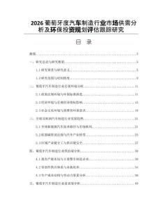 2026葡萄牙度汽车制造行业市场供需分析及环保投资规划评估跟踪研究