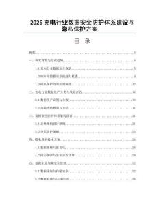 2026充電行業數據安全防護體系建設與隱私保護方案