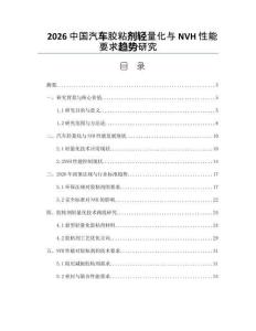 2026中國(guó)汽車膠粘劑輕量化與NVH性能要求趨勢(shì)研究