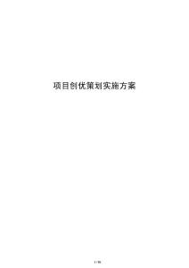 項目創優策劃實施方案