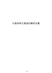 小型水利工程運行維護方案