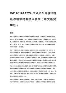 VW 60120_2024 大众汽车电镀锌钢板与钢带材料技术要求（中文版完整版）