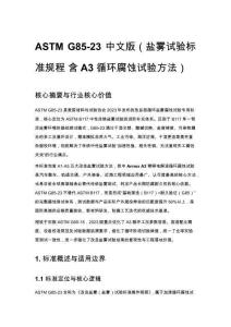 ASTM G85-23 中文版（鹽霧試驗標準規程 含 A3 循環腐蝕試驗方法）