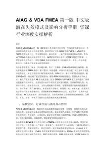 AIAG & VDA FMEA 第一版 中文版 潛在失效模式及影響分析手冊 資深行業深度實操解析