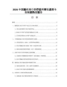 2026中國腦機接口醫(yī)療應用審批進展與投融資熱度報告