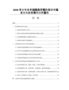 2026青少年體育訓(xùn)練傷害預(yù)防器材市場潛力與政策導(dǎo)向分析報告