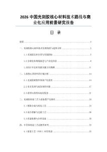 2026中國(guó)光刻膠核心材料技術(shù)路線與商業(yè)化應(yīng)用前景研究報(bào)告