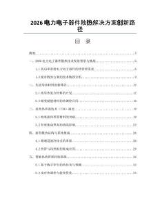 2026電力電子器件散熱解決方案創新路徑