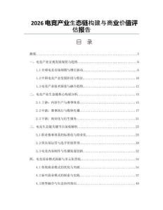 2026電競(jìng)產(chǎn)業(yè)生態(tài)鏈構(gòu)建與商業(yè)價(jià)值評(píng)估報(bào)告