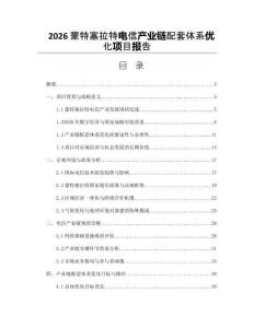 2026蒙特塞拉特電信產(chǎn)業(yè)鏈配套體系優(yōu)化項(xiàng)目報(bào)告