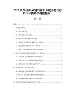 2026中國超聲AI輔助診斷系統(tǒng)基層醫(yī)療機構(gòu)付費意愿調(diào)查報告
