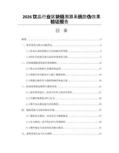 2026飲品行業區塊鏈溯源系統防偽效果驗證報告