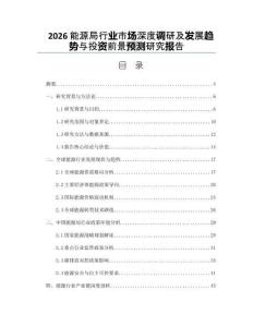 2026能源局行業市場深度調研及發展趨勢與投資前景預測研究報告