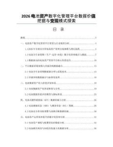 2026電池資產(chǎn)數(shù)字化管理平臺(tái)數(shù)據(jù)價(jià)值挖掘與變現(xiàn)模式探索