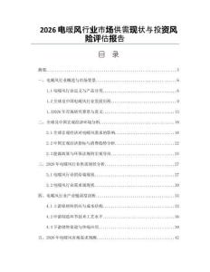 2026電暖風行業市場供需現狀與投資風險評估報告