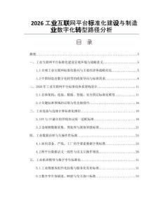 2026工業(yè)互聯(lián)網(wǎng)平臺(tái)標(biāo)準(zhǔn)化建設(shè)與制造業(yè)數(shù)字化轉(zhuǎn)型路徑分析