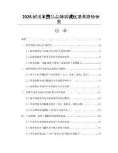 2026耐用消费品品牌忠诚度培育路径研究