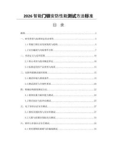 2026智能門鎖安防性能測試方法標準