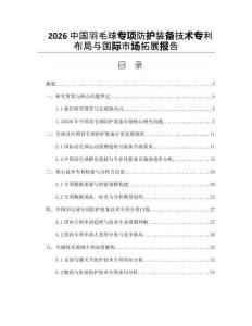 2026中國羽毛球專項防護裝備技術專利布局與國際市場拓展報告