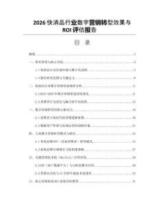 2026快消品行業數字營銷轉型效果與ROI評估報告