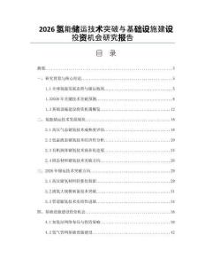 2026氫能儲運技術突破與基礎設施建設投資機會研究報告
