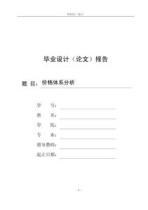 价格体系分析