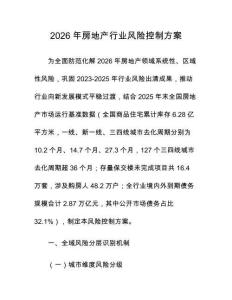 2026年房地产行业风险控制方案