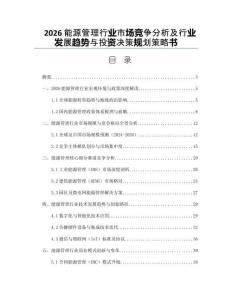 2026能源管理行業市場競爭分析及行業發展趨勢與投資決策規劃策略書