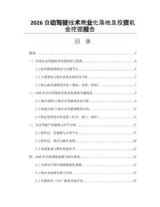 2026自動駕駛技術(shù)商業(yè)化落地及投資機會挖掘報告