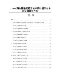 2026药物筛选实验室装修设计规范与中国空间优化方案