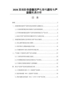 2026高端影像设备国产化替代进程与产业链机遇分析