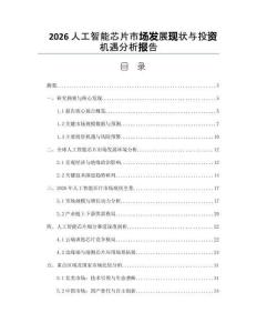 2026人工智能芯片市場發(fā)展現(xiàn)狀與投資機遇分析報告