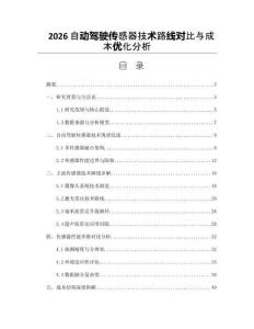 2026自動駕駛傳感器技術路線對比與成本優化分析