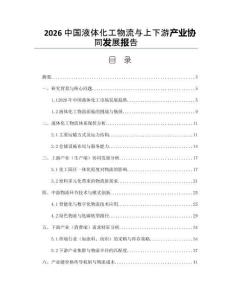 2026中國液體化工物流與上下游產業協同發展報告