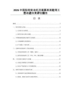 2026中国船舶柴油机活塞环表面处理工艺改进效果评估报告