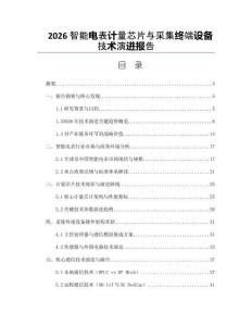 2026智能電表計量芯片與采集終端設備技術演進報告