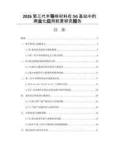 2026第三代半导体材料在5G基站中的商业化应用前景研究报告