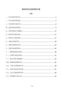 钢结构项目进度管理方案