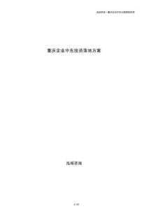 重慶企業(yè)中東投資落地方案