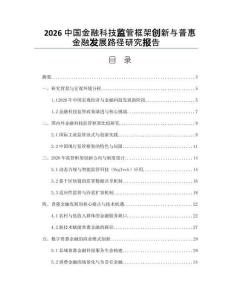 2026中國(guó)金融科技監(jiān)管框架創(chuàng)新與普惠金融發(fā)展路徑研究報(bào)告