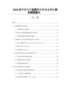 2026数字支付行业竞争分析及全球化发展趋势报告