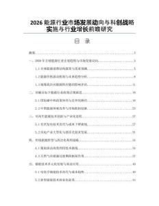2026能源行業市場發展動向與科創戰略實施與行業增長前瞻研究